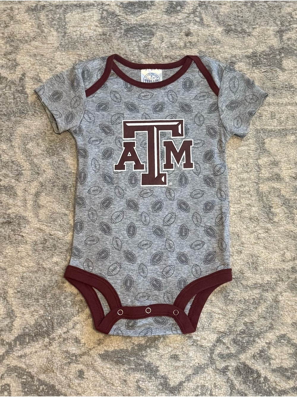 Texas A&M Aggies Baby Bodysuit 6-9M NCAA Football Rivalry Threads NWOT